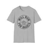 Will Run for Bagels Shirt, Funny Runner Shirt, Runner Gift, Running Tee, Marathon Gift