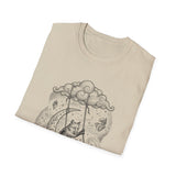 Surreal Celestial Shirt, Moon Swing Fox Illusion Art Tee, Moon Phase Tee, Mystical Witchy Gift