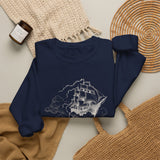 Surreal Ocean Sweatshirt, Ship Kite Illusion Art Crewneck, Sailing Tee, Ocean Lover Gift
