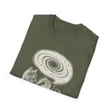 Surreal Cat Shirt, Yarn Galaxy Illusion Art Tee, Cat Lover Gift, Vintage Engraving Cat Tee