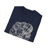 Surreal Coffee Shirt, Coffee Balloons Illusion Art Tee, Coffee Lover Gift, Vintage Engraving Tee