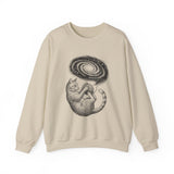 Surreal Cat Sweatshirt, Yarn Galaxy Illusion Art Crewneck, Cat Lover Gift, Vintage Engraving Cat Tee