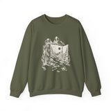 Surreal Christmas Sweatshirt, Gift Box Forest Door Illusion Art Crewneck, Christmas Gift, Winter Holiday Sweater