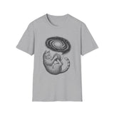 Surreal Cat Shirt, Yarn Galaxy Illusion Art Tee, Cat Lover Gift, Vintage Engraving Cat Tee