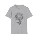 Surreal Forest Shirt, Moon Antlers Illusion Art Tee, Wildlife Nature Tee, Outdoor Lover Gift