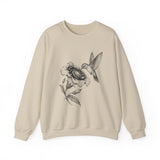Surreal Bird Sweatshirt, Hummingbird Galaxy Illusion Art Crewneck, Bird Lover Gift, Birdwatching Tee