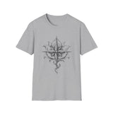 Surreal Travel Shirt, Compass Flower Illusion Art Tee, Adventure Gift, Wanderlust Tee