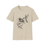 Surreal Bird Shirt, Hummingbird Galaxy Illusion Art Tee, Bird Lover Gift, Birdwatching Tee