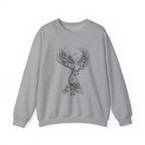 Surreal Christmas Sweatshirt, Reindeer Forest Antlers Illusion Art Crewneck, Christmas Gift, Winter Holiday Sweater