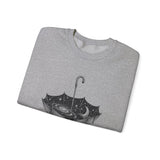 Surreal Celestial Sweatshirt, Umbrella Full of Stars Illusion Art Crewneck, Moon Phase Tee, Mystical Witchy Gift