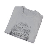 Surreal Music Shirt, Bird Notes Illusion Art Tee, Musician Gift, Piano Guitar Tee