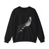 Surreal Pilot Sweatshirt, Airplane Bird Wing Illusion Art Crewneck, Aviation Gift, Vintage Engraving Tee