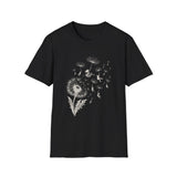 Surreal Garden Shirt, Dandelion Umbrellas Illusion Art Tee, Gardener Gift, Botanical Plant Tee