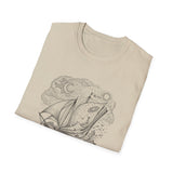 Surreal Bookish Shirt, Book Boat Illusion Art Tee, Book Lover Gift, Reader Tee, Dark Academia Shirt