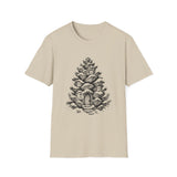 Surreal Christmas Shirt, Pinecone House Illusion Art Tee, Christmas Gift, Winter Holiday Tee