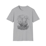 Surreal Bookish Shirt, Book Boat Illusion Art Tee, Book Lover Gift, Reader Tee, Dark Academia Shirt