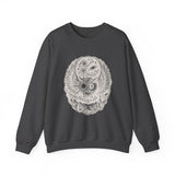 Surreal Celestial Sweatshirt, Eclipse Owl Illusion Art Crewneck, Moon Phase Tee, Mystical Witchy Gift