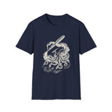 Surreal Bookish Shirt, Ink Octopus Illusion Art Tee, Book Lover Gift, Reader Tee, Dark Academia Shirt