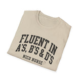 Fluent in A's, B's & D's Shirt, Funny NICU Nurse Shirt, Neonatal Nurse Gift, NICU Christmas Tee, Nurse Gift