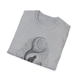 Surreal Cat Shirt, Cat Tail Crescent Moon Illusion Art Tee, Cat Lover Gift, Vintage Engraving Cat Tee