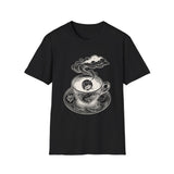 Surreal Coffee Shirt, Coffee Moon Illusion Art Tee, Coffee Lover Gift, Vintage Engraving Tee