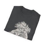 Surreal Cat Shirt, Cat Tree Rings Illusion Art Tee, Cat Lover Gift, Vintage Engraving Cat Tee