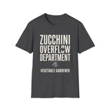 Zucchini Overflow Department Shirt, Funny Vegetable Gardener Shirt, Gardener Gift, Gardening Tee, Vegetable Garden Gift