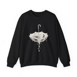Surreal Celestial Sweatshirt, Umbrella Full of Stars Illusion Art Crewneck, Moon Phase Tee, Mystical Witchy Gift