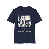 Zucchini Overflow Department Shirt, Funny Vegetable Gardener Shirt, Gardener Gift, Gardening Tee, Vegetable Garden Gift