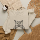 Surreal Bird Sweatshirt, Pocket Watch Owl Illusion Art Crewneck, Bird Lover Gift, Birdwatching Tee