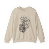 Surreal Engineer Sweatshirt, Blooming Gears Illusion Art Crewneck, Engineer Gift, Mechanic Tee, Vintage Engraving Tee
