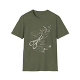 Surreal Sewing Shirt, Scissors Swallows Illusion Art Tee, Seamstress Gift, Quilter Tee, Vintage Engraving Tee