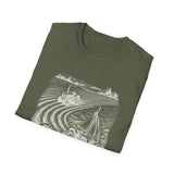 Surreal Farmer Shirt, Furrows to Waves Illusion Art Tee, Farmer Gift, Farm Tee, Homestead Gift