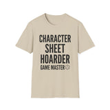 Character Sheet Hoarder Shirt, Funny Game Master Shirt, Tabletop Gamer Gift, RPG Tee, Game Night Gift