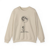Surreal Celestial Sweatshirt, Moon Balloon Illusion Art Crewneck, Moon Phase Tee, Mystical Witchy Gift