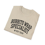 Burrito Wrap Specialist Shirt, Funny Vet Tech Shirt, Vet Tech Gift, Veterinary Technician Tee, Vet Clinic Gift
