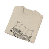 Surreal Travel Shirt, Map Ocean Waves Illusion Art Tee, Adventure Gift, Wanderlust Tee