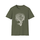 Surreal Forest Shirt, Moon Antlers Illusion Art Tee, Wildlife Nature Tee, Outdoor Lover Gift