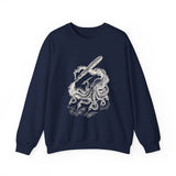 Surreal Bookish Sweatshirt, Ink Octopus Illusion Art Crewneck, Book Lover Gift, Reader Tee, Dark Academia Shirt