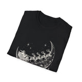 Surreal Christmas Shirt, Sleigh Across the Moon Illusion Art Tee, Christmas Gift, Winter Holiday Tee