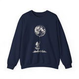 Surreal Celestial Sweatshirt, Moon Balloon Illusion Art Crewneck, Moon Phase Tee, Mystical Witchy Gift