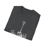 Surreal Garden Shirt, Shovel Night Sky Illusion Art Tee, Gardener Gift, Botanical Plant Tee