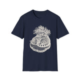 Surreal Cat Shirt, Cat Tree Rings Illusion Art Tee, Cat Lover Gift, Vintage Engraving Cat Tee