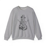 Surreal Christmas Sweatshirt, Snowman Mountain Illusion Art Crewneck, Christmas Gift, Winter Holiday Sweater