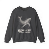 Surreal Bird Sweatshirt, Starling Whale Illusion Art Crewneck, Bird Lover Gift, Birdwatching Tee