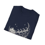 Surreal Christmas Shirt, Sleigh Across the Moon Illusion Art Tee, Christmas Gift, Winter Holiday Tee