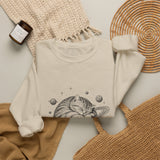 Surreal Cat Sweatshirt, Cat Planet Illusion Art Crewneck, Cat Lover Gift, Vintage Engraving Cat Tee