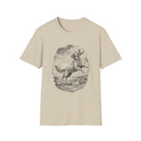 Surreal Dog Shirt, Fetch the Sun Illusion Art Tee, Dog Lover Gift, Vintage Engraving Dog Tee