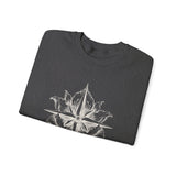 Surreal Travel Sweatshirt, Compass Flower Illusion Art Crewneck, Adventure Gift, Wanderlust Tee