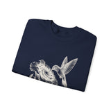Surreal Bird Sweatshirt, Hummingbird Galaxy Illusion Art Crewneck, Bird Lover Gift, Birdwatching Tee